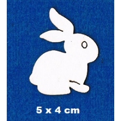 BEERMATA #1,5mm / Królik 5x4cm , zajączek , biała tekturka  scrap,  birmata